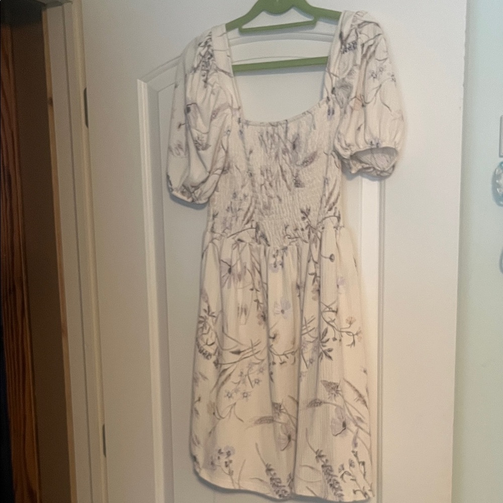 H&M Cream Floral Mini Dress